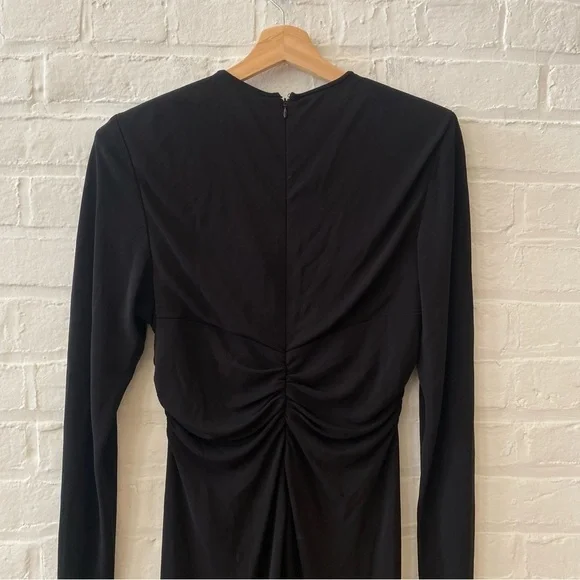 Isabel MarantLinario Ruched Bustier Long Sleeve Dress Black 42 US 10 NWT
